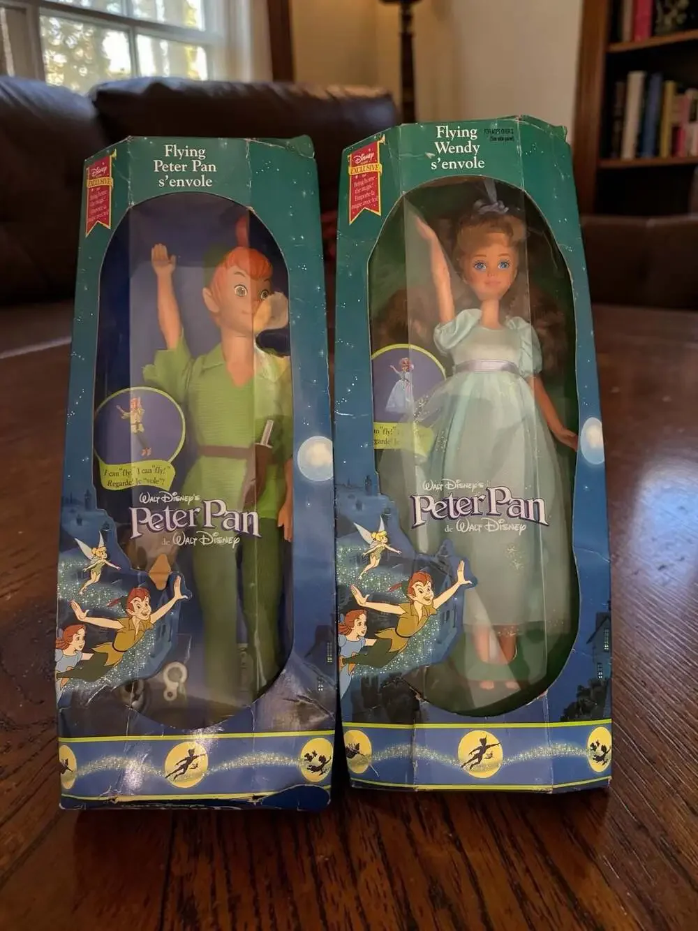 Mattel Walt Disney Peter Pan Flying Peter Pan and Wendy Doll Set 1993